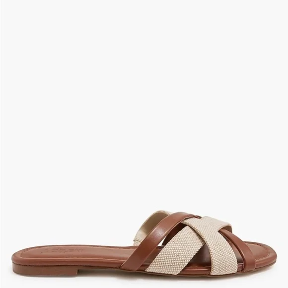 J.Crew Factory Mixed crisscross slide sandals Size 8 - Picture 2 of 9